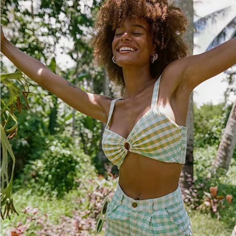 O’Neill Plaid Print Crop Top
